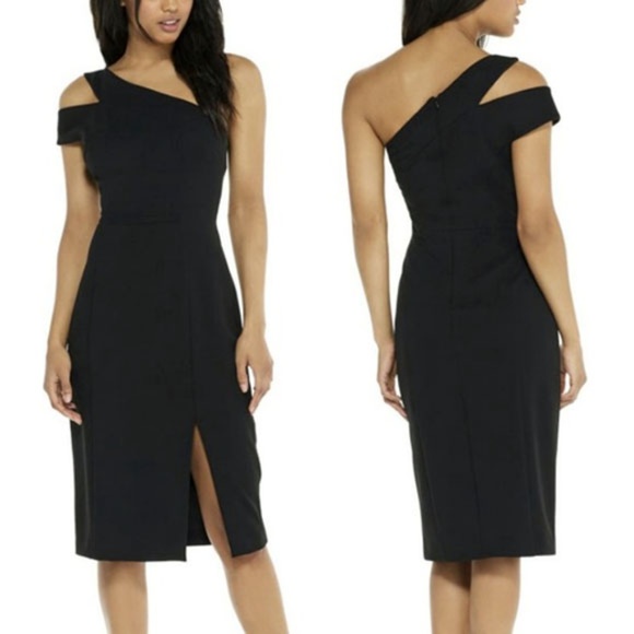 Maggy London Dresses & Skirts - Clara Midi One Shoulder Dress Maggy London Navy